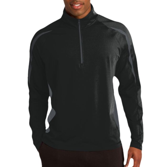 Sport Wick ® Stretch 1/4 Zip Colorblock Pullover Thumbnail